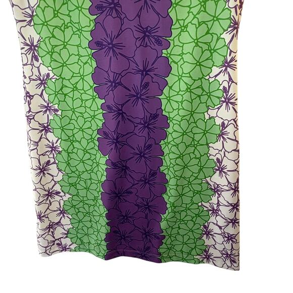 Rulon Reed Dress Medium Sleeveless Knee Length Split V-Neck Floral Stretch USA - Picture 3 of 9